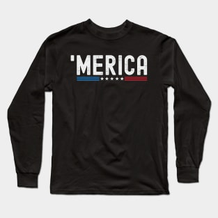 4th Of July Independence Day 'Merica Patriotic US Flag Long Sleeve T-Shirt